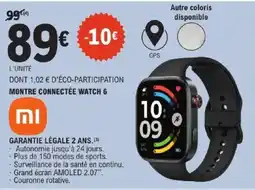 E.Leclerc Xiaomi Montre connectée Watch 6 offre