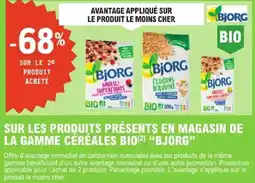 E.Leclerc Bjorg sur les produits presents en magasin de la gamme cereales bio offre