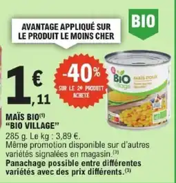 E.Leclerc BIO VILLAGE Maïs bio offre