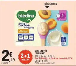 E.Leclerc Blédina Mini Lactés Abricot offre