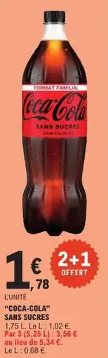 E.Leclerc Coca-Cola SANS SUCRES offre