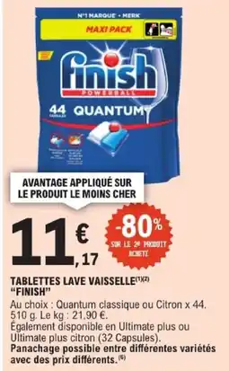 E.Leclerc Finish Tablettes lave vaisselle offre