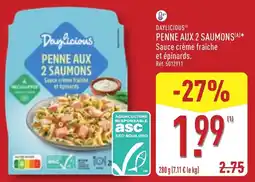 ALDI Daylicious PENNE AUX 2 SAUMONS offre
