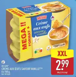 ALDI MILSANI CRÈME AUX ŒUFS SAVEUR VANILLE offre