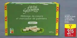 ALDI ALL SEASONS MÉLANGE DE CŒURS ET MORCEAUX DE PALMIERS offre