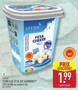ALDI LYTTOS CUBES DE FETA EN SAUMURE offre