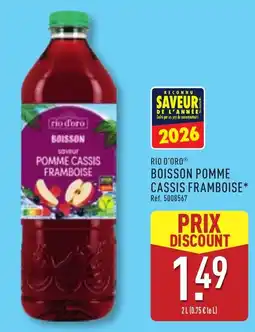 ALDI RIO D'ORO BOISSON POMME CASSIS FRAMBOISE offre