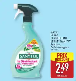 ALDI SANYTOL SPRAY DÉSINFECTANT ET NETTOYANT offre