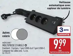 ALDI WORKZONE MULTIPRISSE D'ANGLE offre