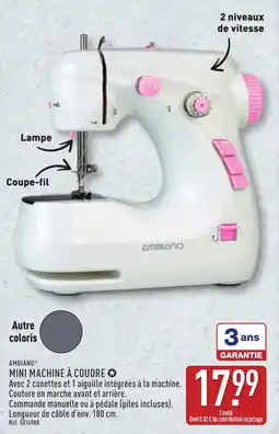 ALDI AMBIAINO MINI MACHINE À COUDRE offre