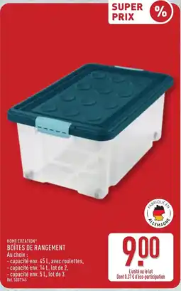 ALDI HOME CREATION BOÎTES DE RANGEMENT offre