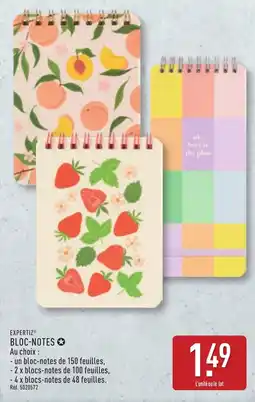ALDI EXPERTIZ® BLOC-NOTES offre
