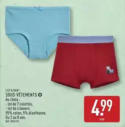 ALDI LILY & DAN SOUS-VÊTEMENTS offre