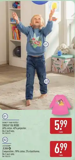 ALDI DISNEY PAW PATROL SWEAT OU ROBE offre