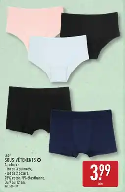 ALDI L&D SOUS-VÊTEMENTS offre