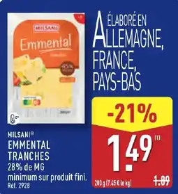 ALDI MILSANI EMMENTAL TRANCHES offre