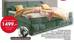 Möbel Martin Lit boxspring familial Tissu mousse winter offre