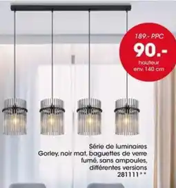 Möbel Martin Série de luminaires Gorley, noir mat offre