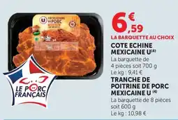 Super U CÔTES ÉCHINE DE PORC offre