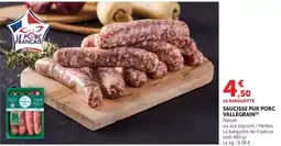 Hyper U Vallégrain Saucisse pur porc offre