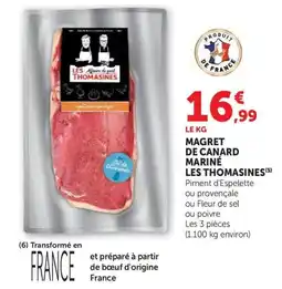 U Express LES THOMASINES MAGRET DE CANARD MARINÉ offre