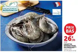 Hyper U Cristal Blue Crevettes entières crues décongelées offre