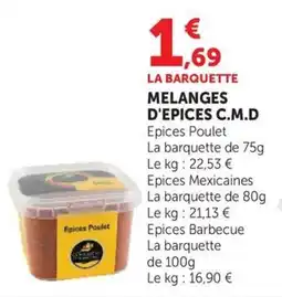 Super U C.M.D Mélange d'épices Poulet offre