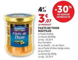 U Express Nautilus Filets de Thon offre
