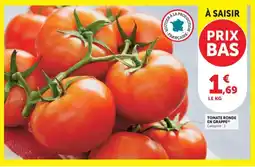 Hyper U TOMATE RONDE EN GRAPPE offre