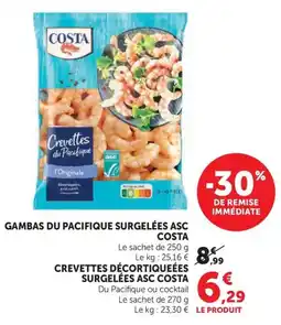 U Express COSTA Gambas du Pacifique surgelées offre