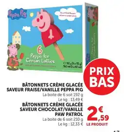 U Express Peppa Pig Bâtonnets crème glacée offre