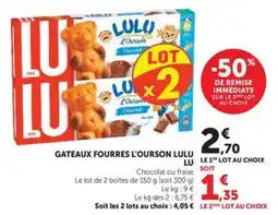 Hyper U LULU GATEAUX FOURRES L'OURSON offre