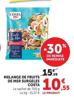 Super U COSTA Mélange de fruits de mer surgelés offre