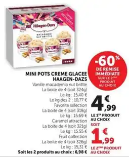 Hyper U Haagen-Dazs Mini pots crème glacée offre