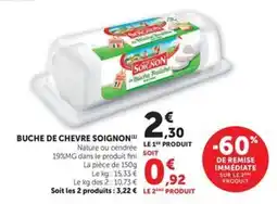 Hyper U SOIGNON Buche de chèvre offre