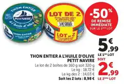 Super U PETIT NAVIRE THON ENTIER offre