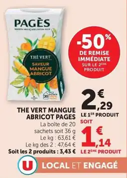 Super U PAGÈS THÉ VERT offre