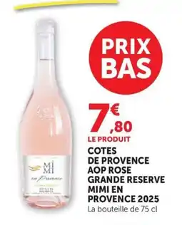 Super U MIMI COTES DE PROVENCE AOP ROSE GRANDE RESERVE offre