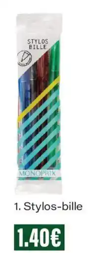 Monoprix Monoprix stylos-bille offre
