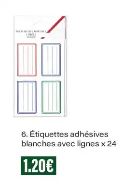 Monoprix Étiquettes adhésives blanches avec lignes offre