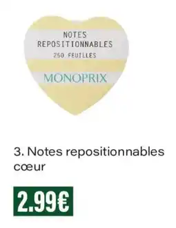 Monoprix MONOPRIX Notes repositionnables cœur offre