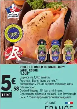 E.Leclerc Express Loué Poulet fermier du Maine IGP offre