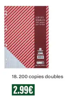 Monoprix MONOPRIX Copies doubles offre