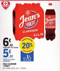 E.Leclerc Express Jean's COLA CLASSIQUE offre