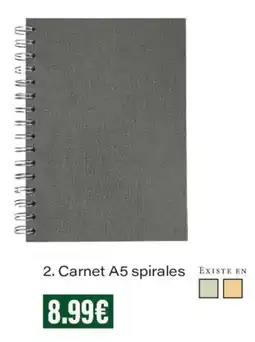 Monoprix Carnet A5 spirales offre