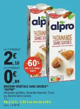 E.Leclerc Express alpro Lait d'amande sans sucres offre