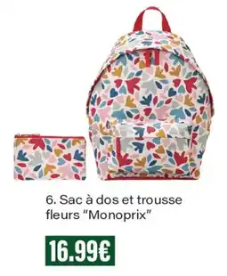 Monoprix Monoprix Sac à dos et trousse fleurs offre