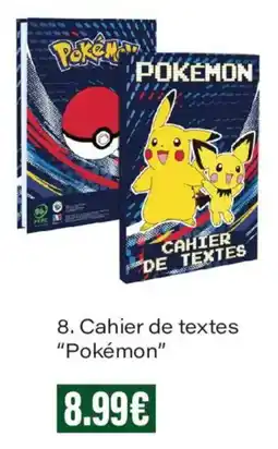 Monoprix Pokémon Cahier de textes offre