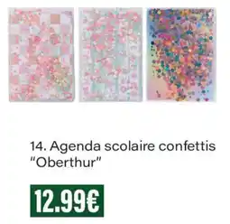 Monoprix Oberthur Agenda scolaire confettis offre