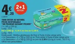E.Leclerc Express Un Pêcheur Sachant Pêcher Thon entier au naturel offre